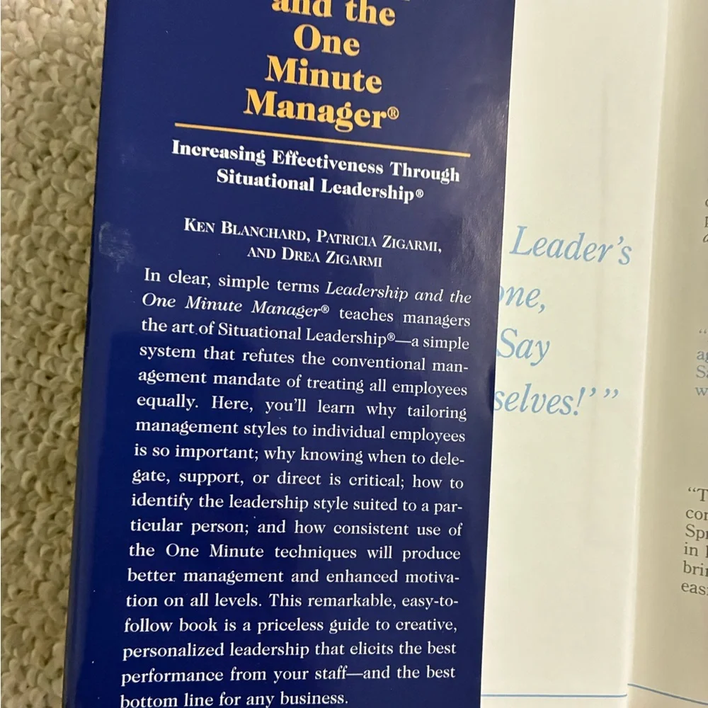 Leadership and the One Minute Manager Book NEW